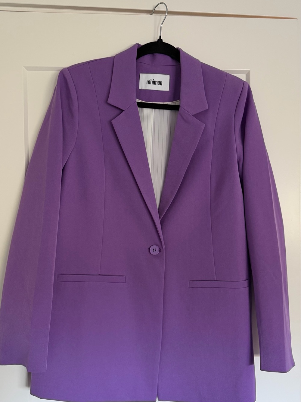 Minimum Lavender-Purple Single-Button Blazer